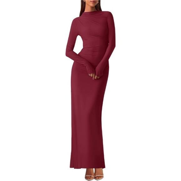 Dresses & Skirts - Women Bodycon Maxi Dress Formal Red